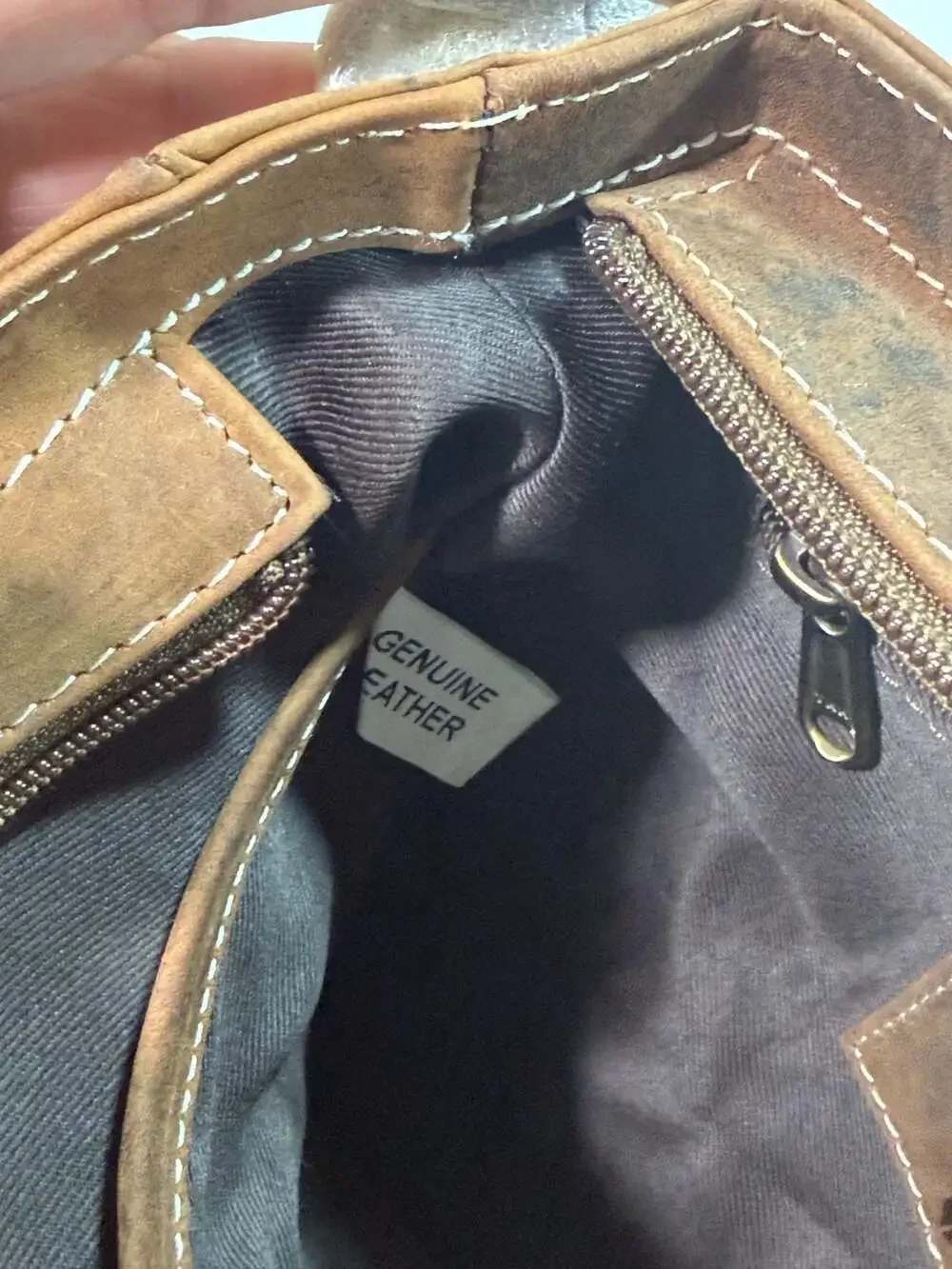 American Bison Genuine Leather Vintage Style Crossbody Messenger Bag Code 1746